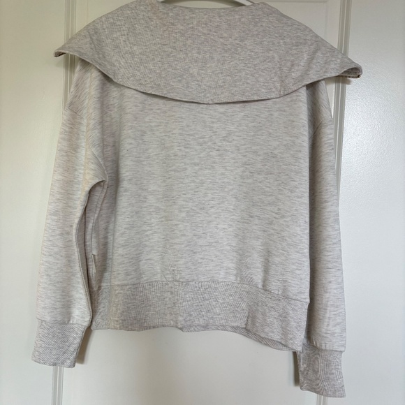 Varley Yates Half-Zip panelled neckline Sweatshirt Ivory Marl Size Small NWOT - Picture 11 of 16